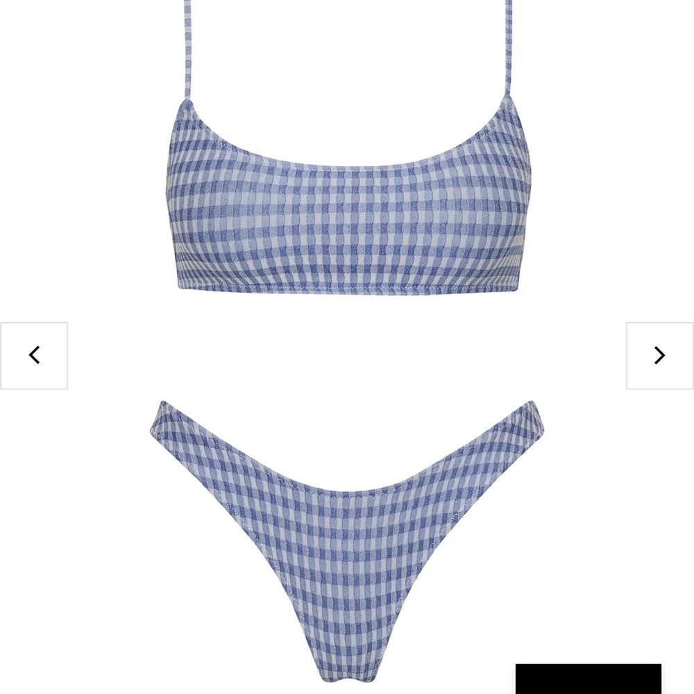 Triangl blue Gingham Bikini Set